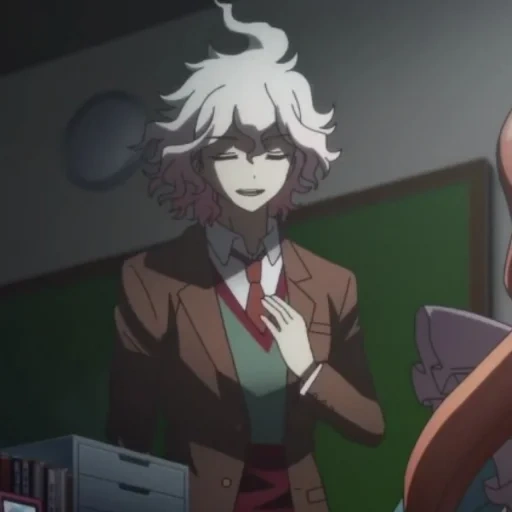 mitsuda mitsuo, nagito komaeda, danganlompa najito, glatzkopf oda anime, anime danganronpa nagito