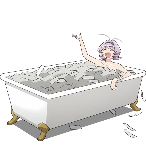 ванна, ванна девушка, принимать ванну, карикатура ванная, человек ванной рисунок