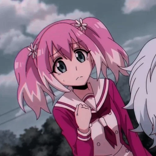 animation, munou na nana, anime girl, cartoon characters, cherry blossom exploration animation