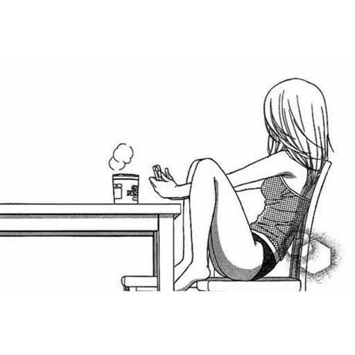 рисунок, скетчи девушек, девушка у балкона рисунок аниме, сидящая девушка рисунок карандашом, девочка за компьютером рисунок карандашом