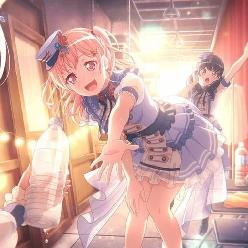 seni anime, gadis anime, seni anime adalah pelayan, gadis anime yang cantik, bang dream girls band party