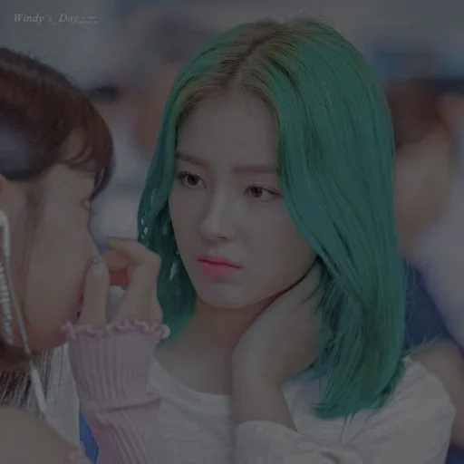 nancy momoland, gadis asia, orang korea itu cantik, gadis gadis asia yang cantik, nancy momoland dengan rambut hijau