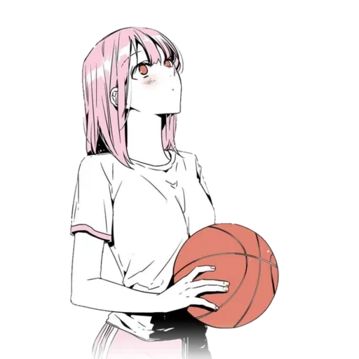 la figura, anime di pallacanestro, pallacanestro nero, fumetti di pallacanestro femminile, cartoon girl basketball