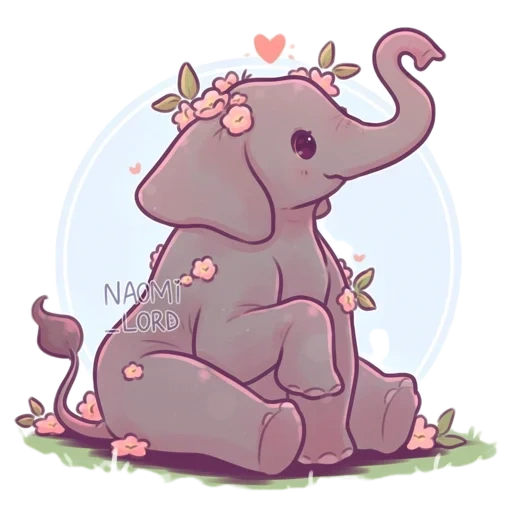 gajah yang terhormat, gajah yang cantik, gajah yang terhormat, gajah merah muda yang lucu