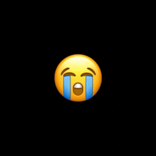 эмоджи, apple emoji, crying emoji, emoticon, плачущий смайлик на черном фоне