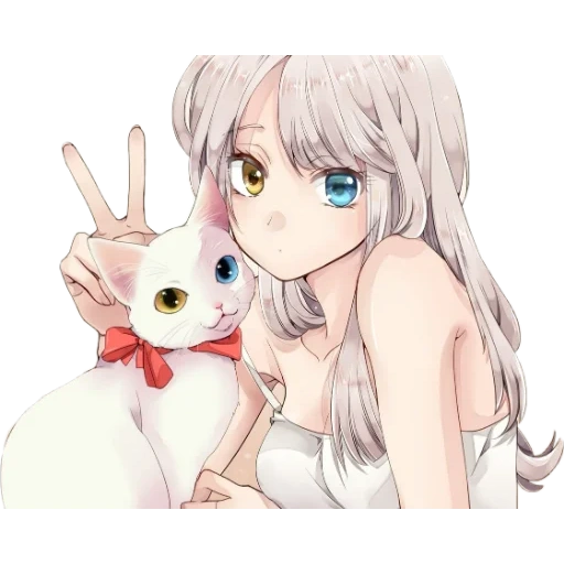 seni animasi, anime yang lucu, anime girl, anime kucing, seni anime yang lucu