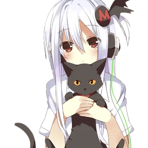 gato sile, nekan, anime girls cats, anime yukina sobre gatos, anime nagishiro mito kitsune