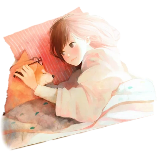 anime dream, animation art, good morning, girl art animation, sleeping girl art