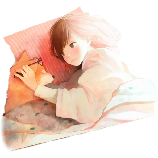 anime sonno, anime artistiche, buongiorno, anime artistica da ragazza, arte da ragazza addormentata