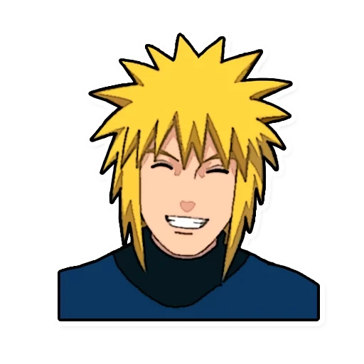 naruto, minato, símbolo de expressão ninja de sombra de fogo, está quente, minato namikaze sorri