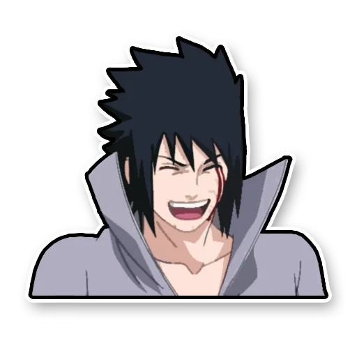 sasuke sonrisa, sasuke yu-bo jingning, sonrisa sasuke, nene zizuo ayuda a reír, expresión de naruto de fuego de animación