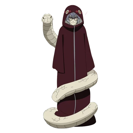 naruto, monk cabutto, naruto kabuto, serpente nomaru, cabutto arcusi in crescita