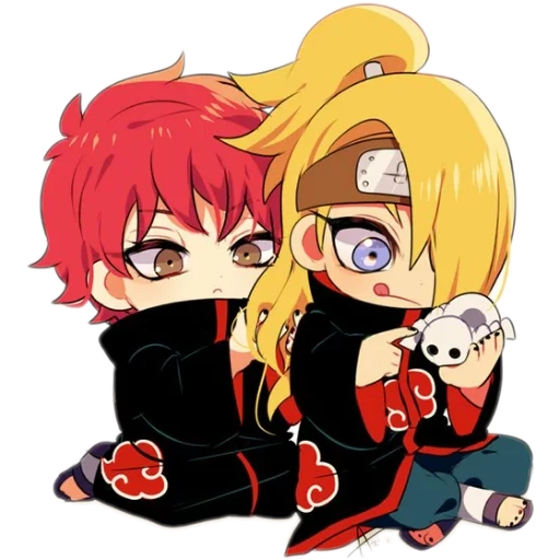 chibi dedala, sassoli della dala, dedala chibi art, toby dedala sassori, anime di naruto sasori chibi