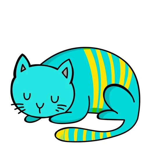 спящий котик, кот векторный, счастливый кот, sleeping cat icon