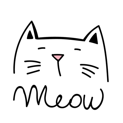 cat, meow meow cat vector, handbemalte katzenbank, meow meow katze illustration