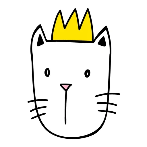 cat, кошка короной, кот короне линиями, лицо кота по линии, мордочка котика единорожки