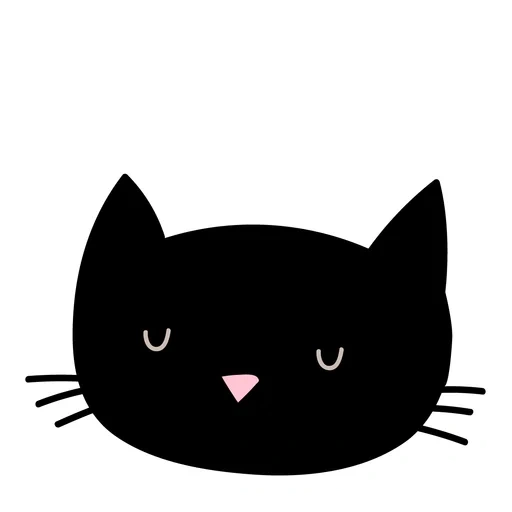 cat, le chat noir, silhouette de chat, chat noir mignon, contour du visage de chat