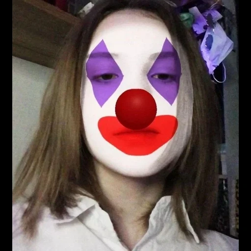 clown, young woman, mime girl, cheerful clown, sad clown
