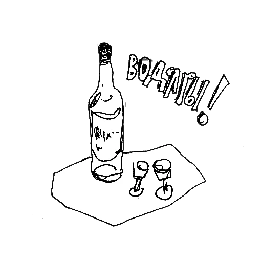 imagen, alcohol, botella de whisky, dibujo fino, una botella de boceto de vodka