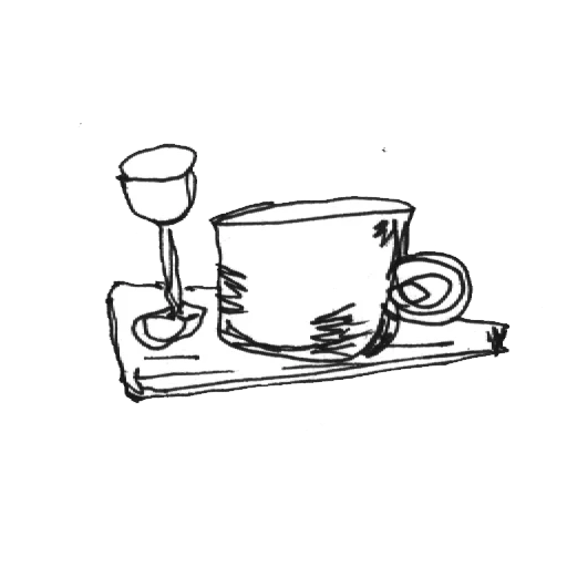 une tasse, croquis de café, croquis de tasse, dessin de la tasse, le croquis de la tasse est professionnel