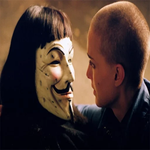 junge, v bedeutet wendetta, wendetta ohne maske, vendetta film 2006 kuss, v bedeutet vendetta v für vendetta 2005