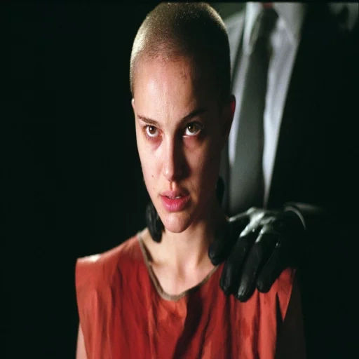 focus camera, a beautiful actress, vendetta movie 2022, natalie portman bald film