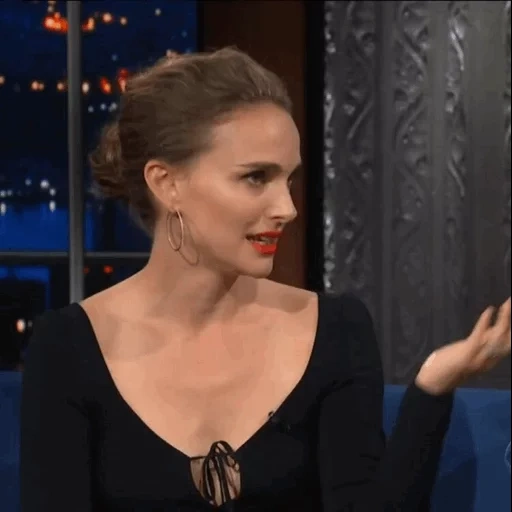 lente de filme, natalie portman, stephen colbert, perna de ellie hapoya, atriz amiga katie