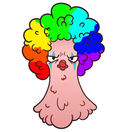 anime, human, girl, clown rainbow, jin old lady logo