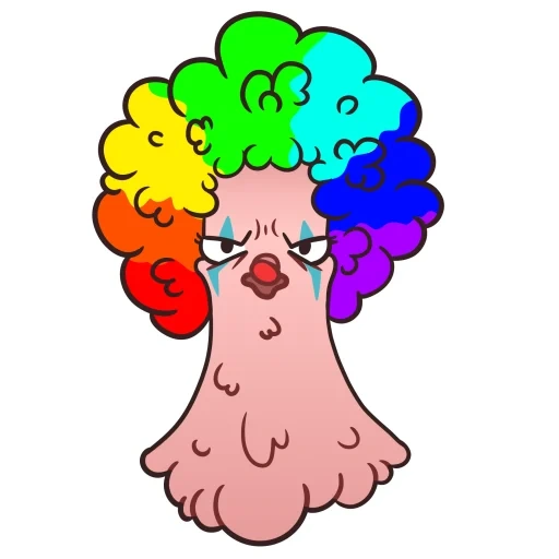 anime, humano, chica, arcoiris de payaso, jin logotipo de jin old lady