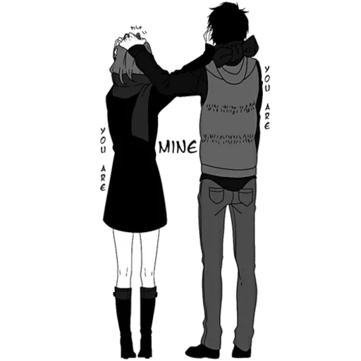 figure, anime lovers, cartoon couple cartoon, anime lovers painting, anime lovers are taller than girls