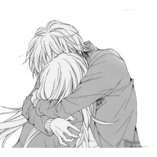 abrace o anime, abraço de anime, animação casal quadrinhos, pintura de casal de anime, abraço de lápis de anime