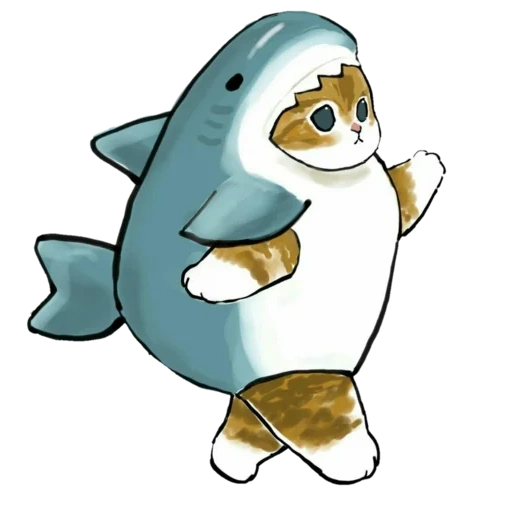 shark cat, the animals are cute, catfu mofu shark