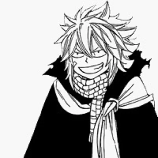 natsu dragneel, manga natsu dragneel, dongeng natsu dragnael, natsu dragon black white, natsu dragon black white