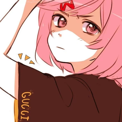 doki doki, animation gucci, anime girl, cartoon characters, natsuki doki doki