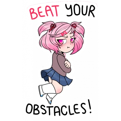 natsuki, natsumu chibi, ddlc summu chibi, natsuki ddlk chibi, natsuki tomi chibi