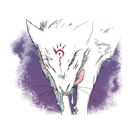 anime, byakko kitsune, personnages d'anime, loup blanc naruto, amateratas est un loup blanc