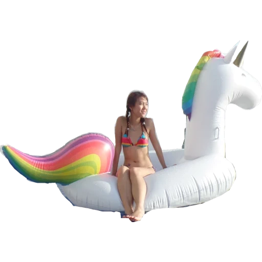 unicornio inflable, unicornio inflable grande, unicornio inflable nadando, unicornio inflable bañado en arco iris para adultos, colchón inflable unicornio rainbow 201cmx140cmx97cm