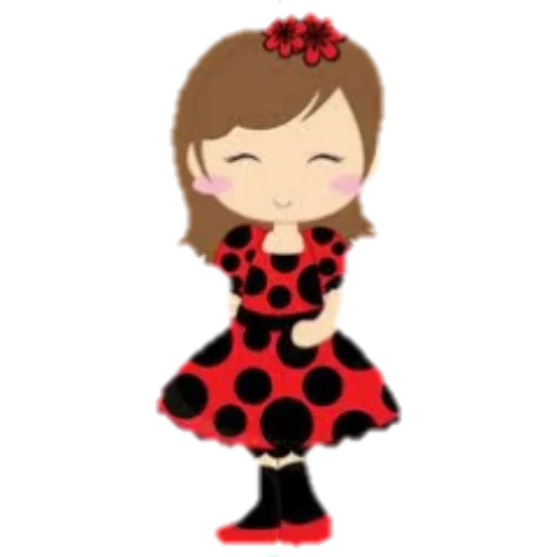 girl klipper, girl on white background, lady bug super cat, cartoon girl, girl with transparent background