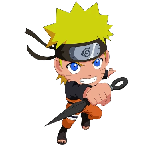 ninja de sombra de fogo chibi, ninja de fogo de anime chibi, herói chibi naruto, naruto uzumaki chibi