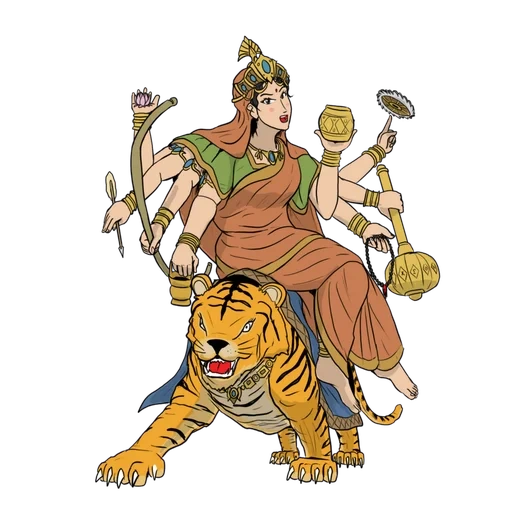 durga, durga, dioses hindúes, diosa durga fondo blanco, dibujo de nakshatra anuradha