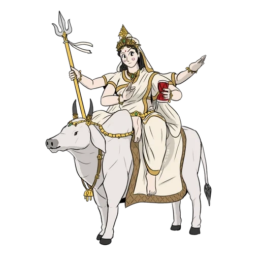 anime, asiático, mahagauri la diosa, la diosa sarasvati, madre diosa de gauri