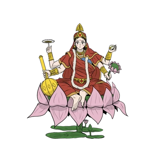 азиат, лакшми, lakshmi, богиня лакшми рисунок, рисунок бога брахмы индии