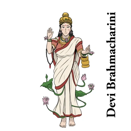 navaratri, ravana sita, suria jayanti, brahmacharini devi, diosa de la misericordia guan yin acuarela