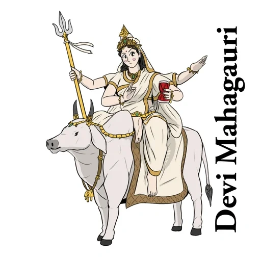 наваратри, богиня дурга, махагаури богиня, богиня сарасвати, индийское божество