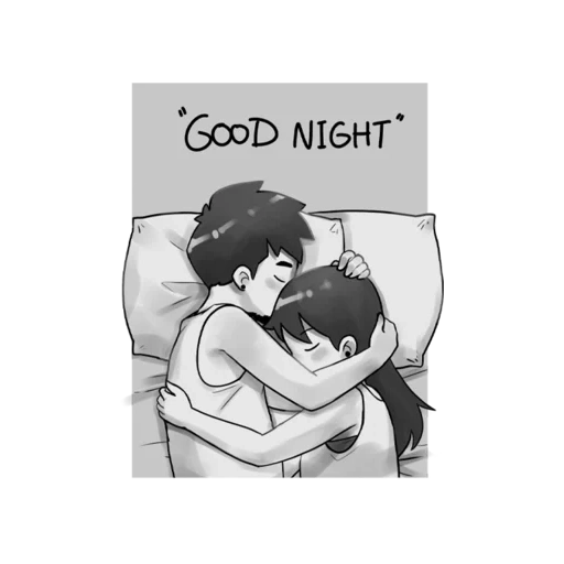 figure, good night, anime love, comic creative, bande dessinée d'amour