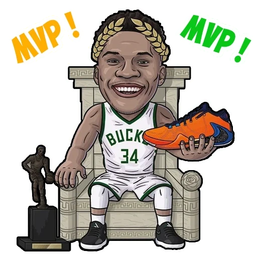 tangkapan layar, giannis antetokounmpo, pola kartun, kartun paru-paru pemain sepak bola, bobblehead on the head mike becker