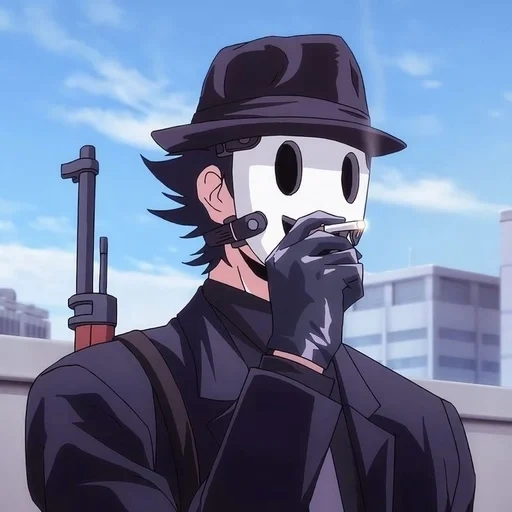 animação, personagem de anime, invasão do paraíso de anime, atirador de elite sr tian cool new pan, sniper de máscara de invasão do céu