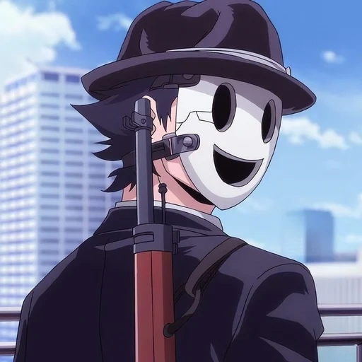 personagem de anime, sr máscara anime, invasão do paraíso de anime, atirador de elite sr tian cool new pan, sniper de máscara de invasão do céu