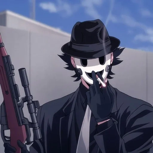 mr sniper rick, maschera anime da cecchino, mr sniper anime, tenkuu shinpan sniper, mr sniper tenkuu shinpan