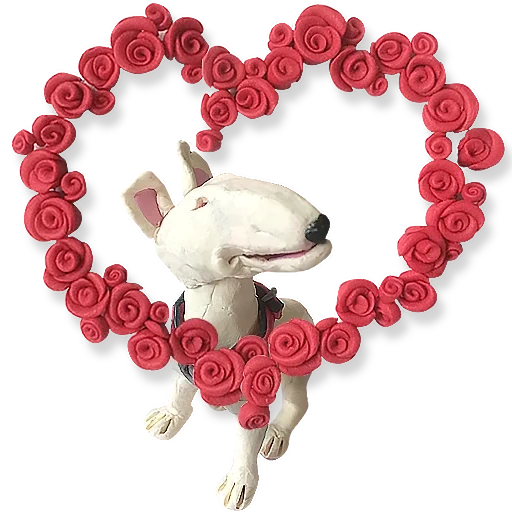 собака, валентинка, розы сердце, чихуахуа сердечком, тонкая рамка сердце